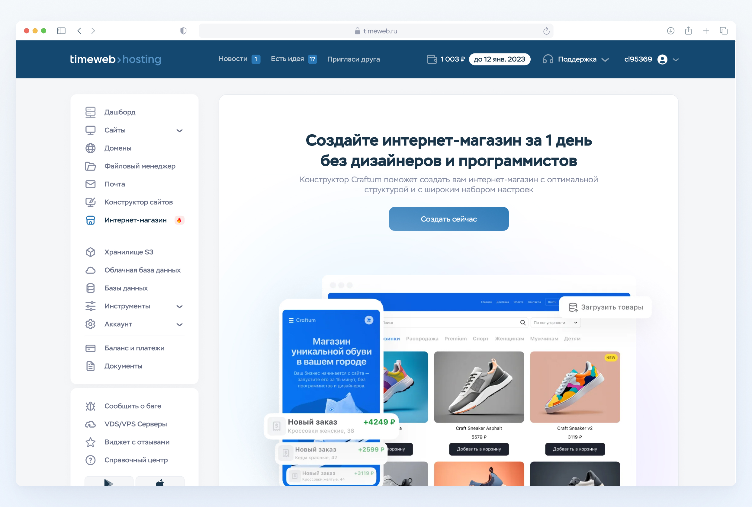 Раздел «Интернет-магазины»